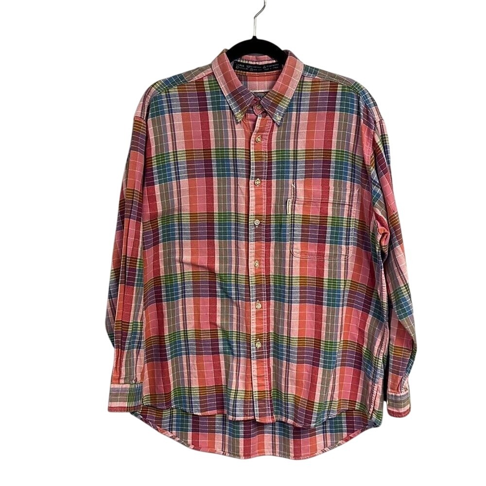 Vintage‎ 90's Men's Budweiser Flannel Long Sleeve Plaid Shirts Size L